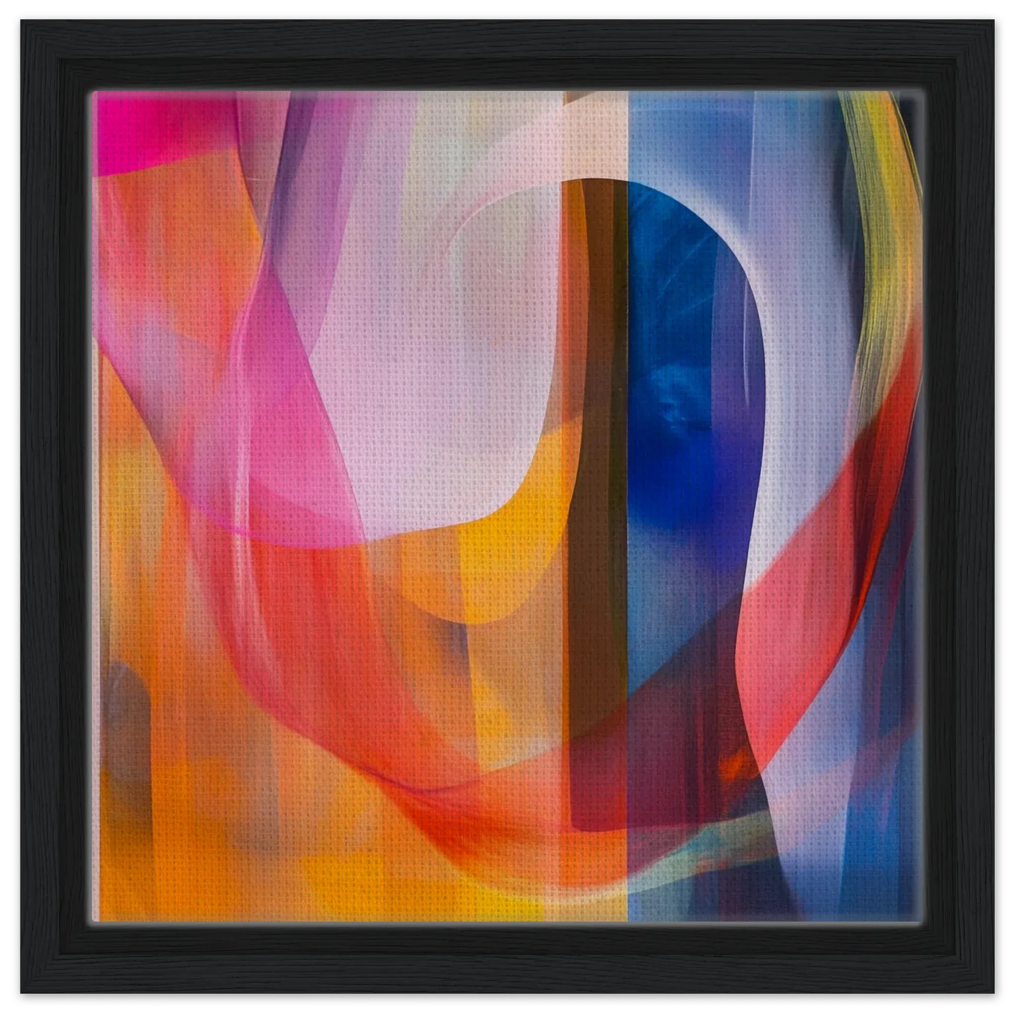 Alivia-Arts FARBTANZ – Transparente Schichten in lebendiger Harmonie - Gerahmte Leinwand