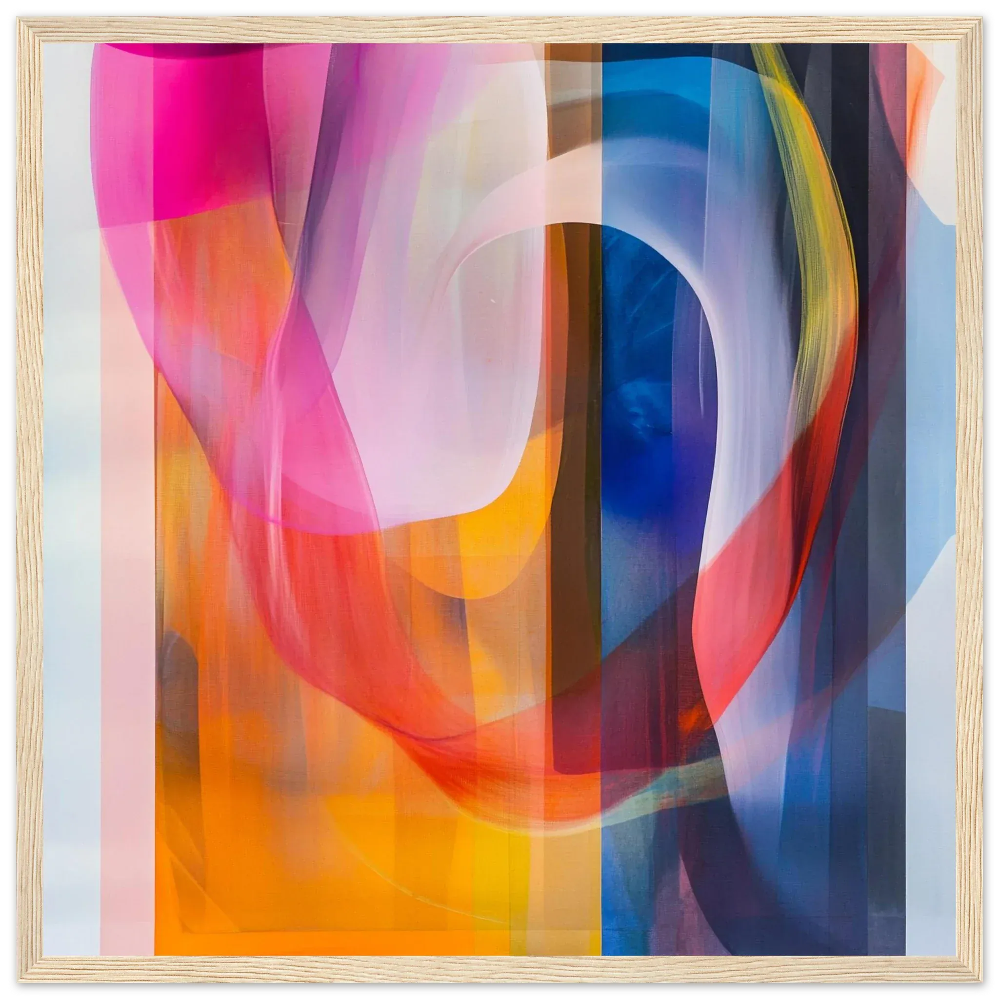 Alivia-Arts FARBTANZ – Transparente Schichten in lebendiger Harmonie - Gerahmtes Poster