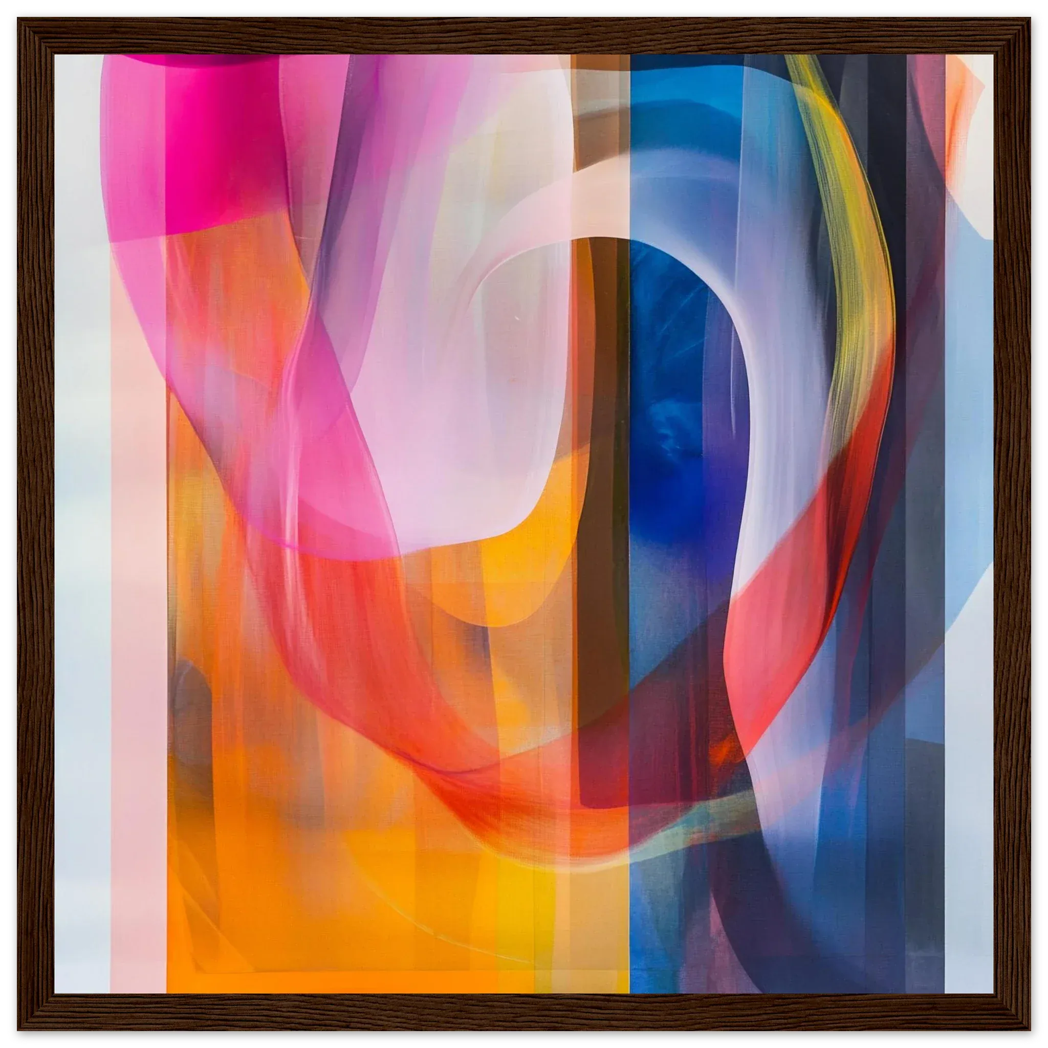 Alivia-Arts FARBTANZ – Transparente Schichten in lebendiger Harmonie - Gerahmtes Poster