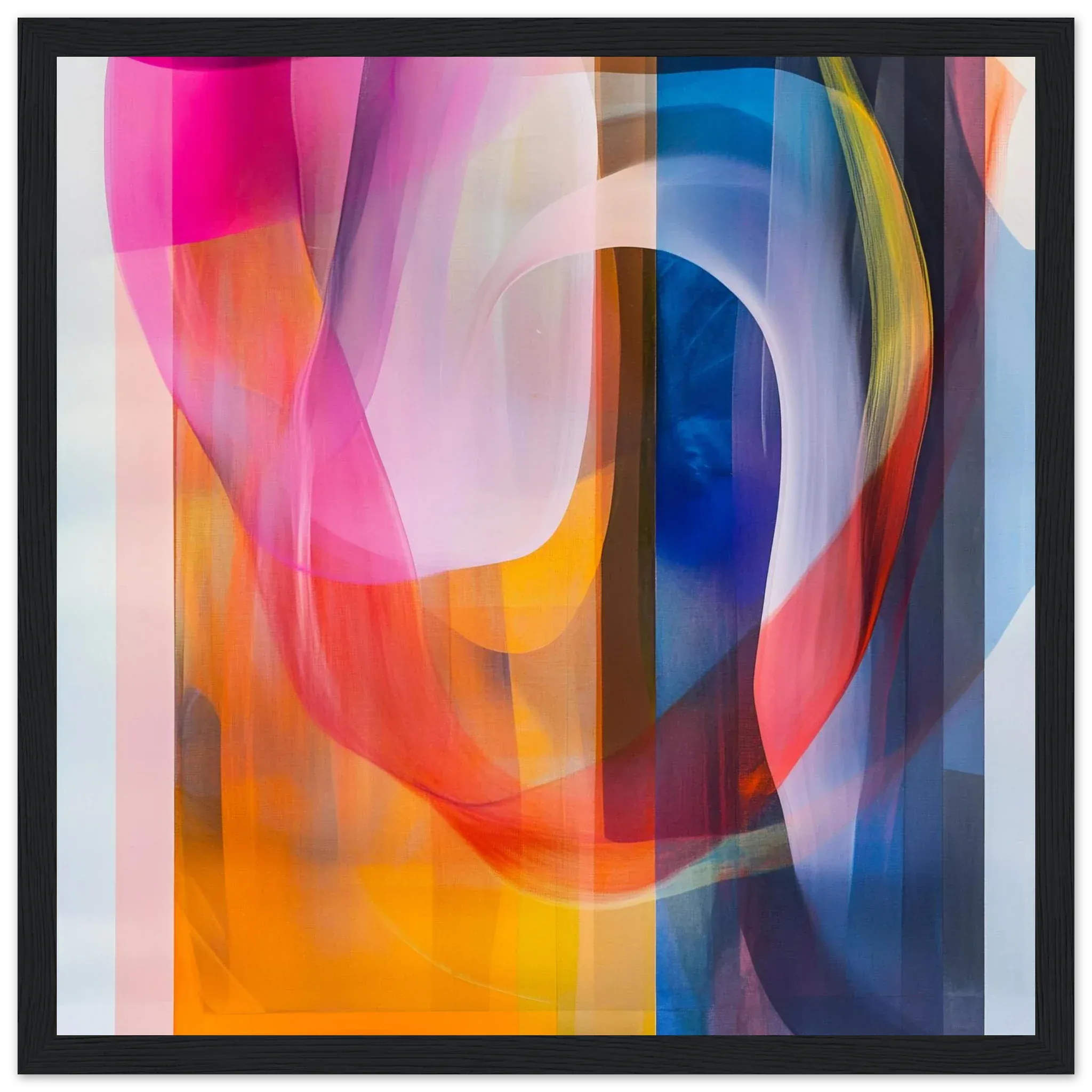 Alivia-Arts FARBTANZ – Transparente Schichten in lebendiger Harmonie - Gerahmtes Poster