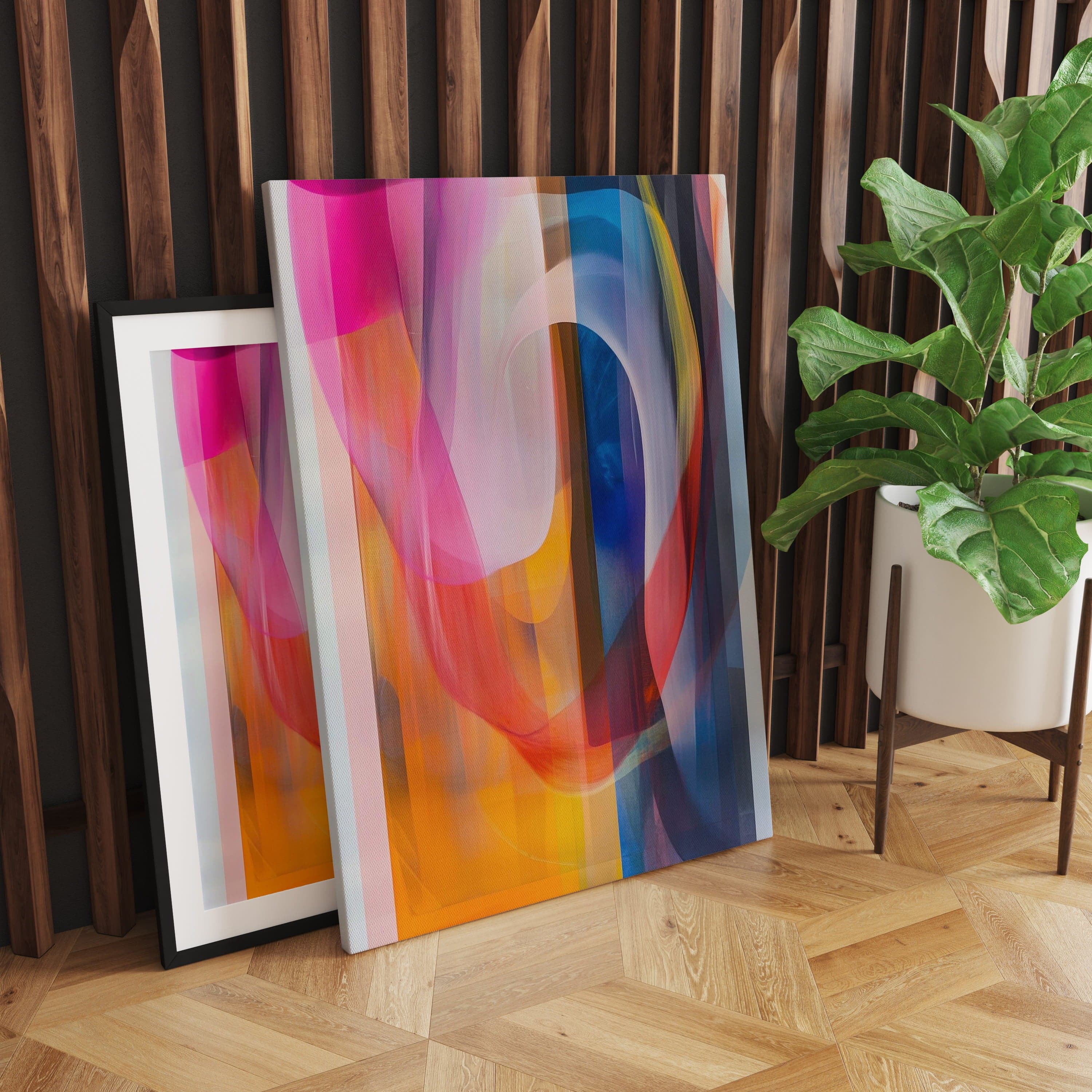 Alivia-Arts FARBTANZ – Transparente Schichten in lebendiger Harmonie - Leinwand