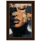 Alivia-Arts FRAGMENT DER STILLE - Abstraktes Frauenportrait - Gerahmte Leinwand
