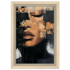 Alivia-Arts FRAGMENT DER STILLE - Abstraktes Frauenportrait - Gerahmte Leinwand