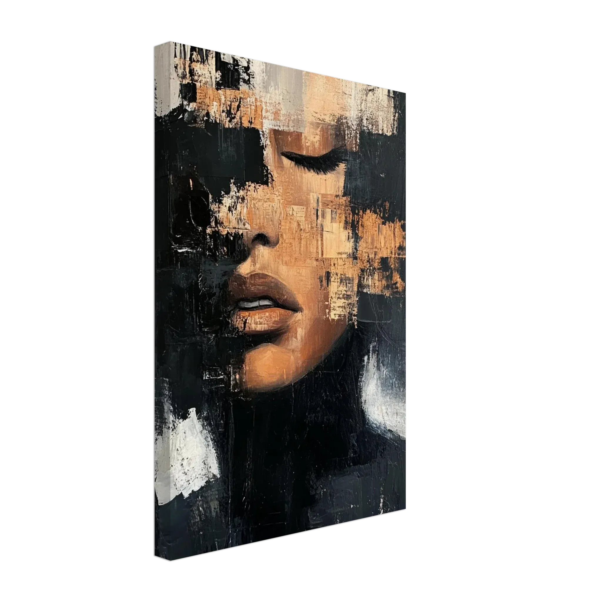 Alivia-Arts FRAGMENT DER STILLE - Abstraktes Frauenportrait - Leinwand