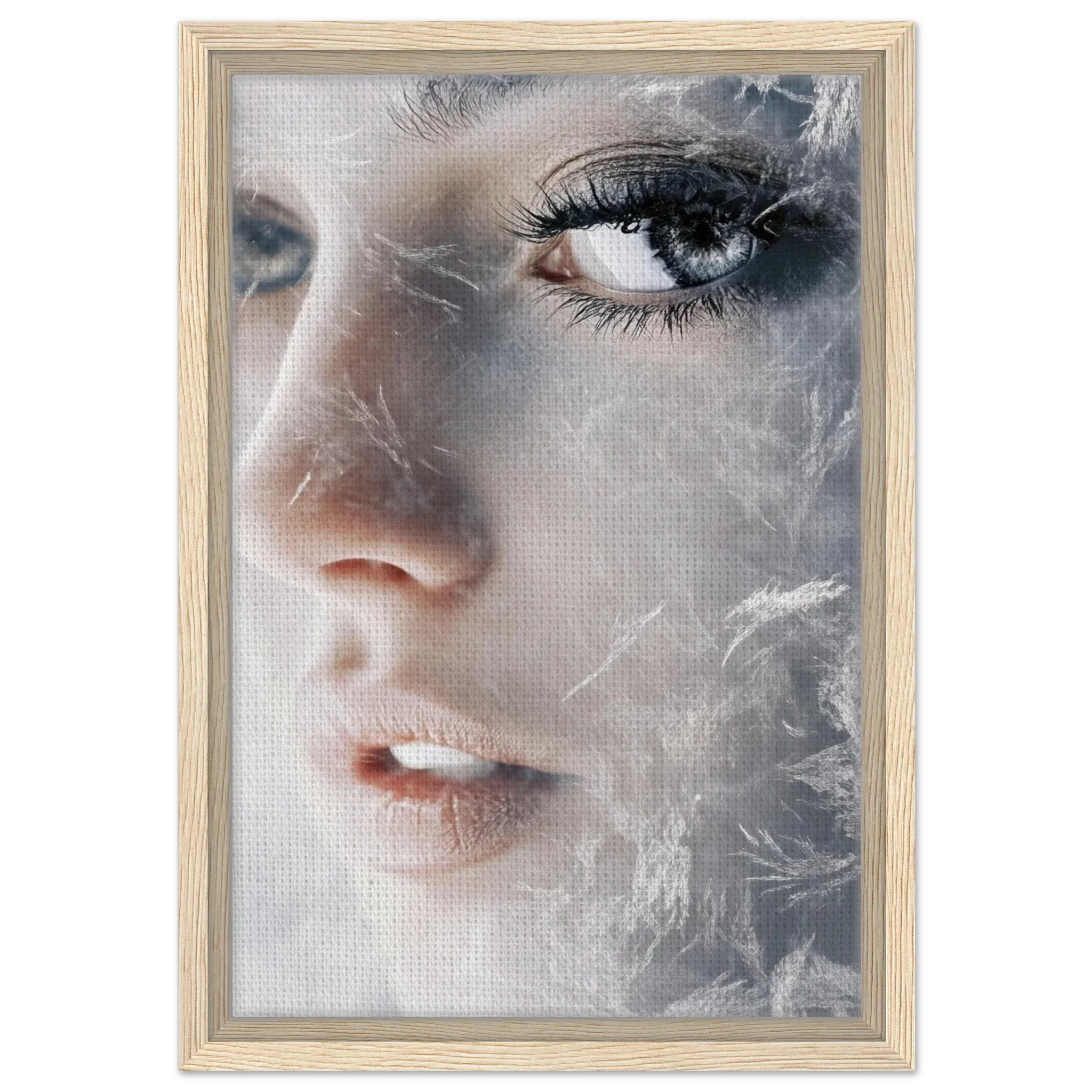 Alivia-Arts FROSTED GAZE – Der Blick aus Eis - Gerahmte Leinwand