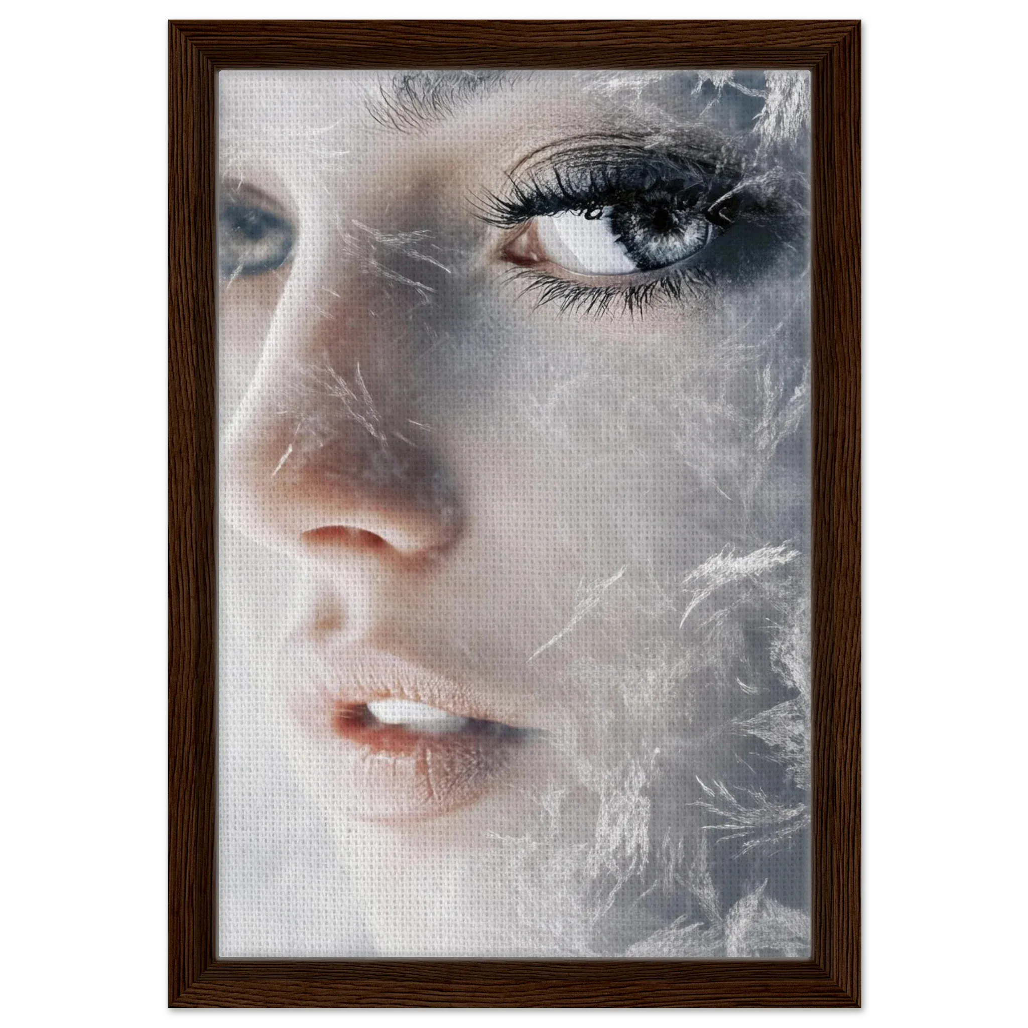 Alivia-Arts FROSTED GAZE – Der Blick aus Eis - Gerahmte Leinwand