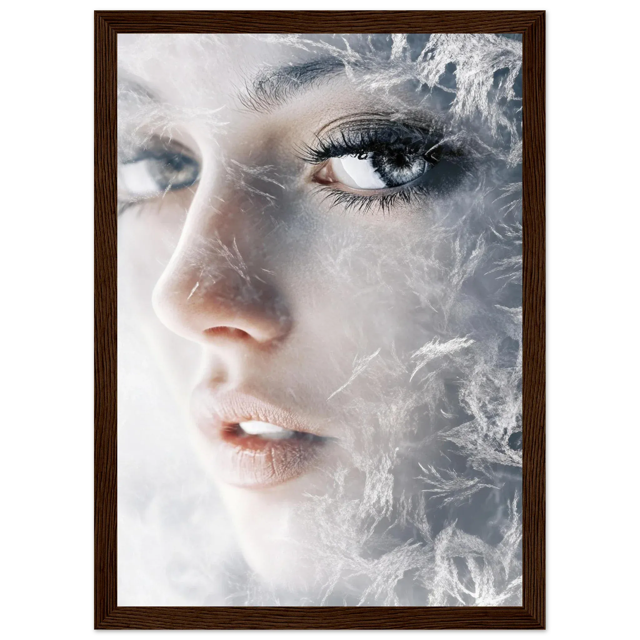 Alivia-Arts FROSTED GAZE – Der Blick aus Eis - Gerahmtes Poster