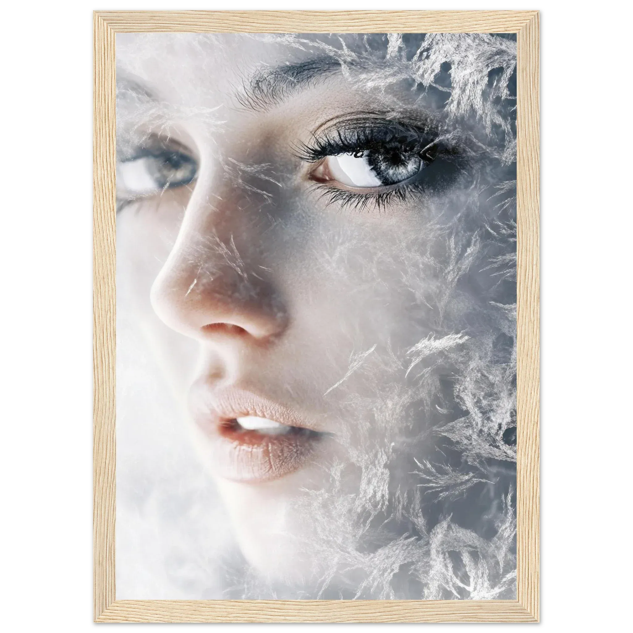 Alivia-Arts FROSTED GAZE – Der Blick aus Eis - Gerahmtes Poster
