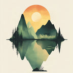 Alivia-Arts GLEICHGEWICHT – Natur im perfekten Spiegel - Gerahmte Leinwand