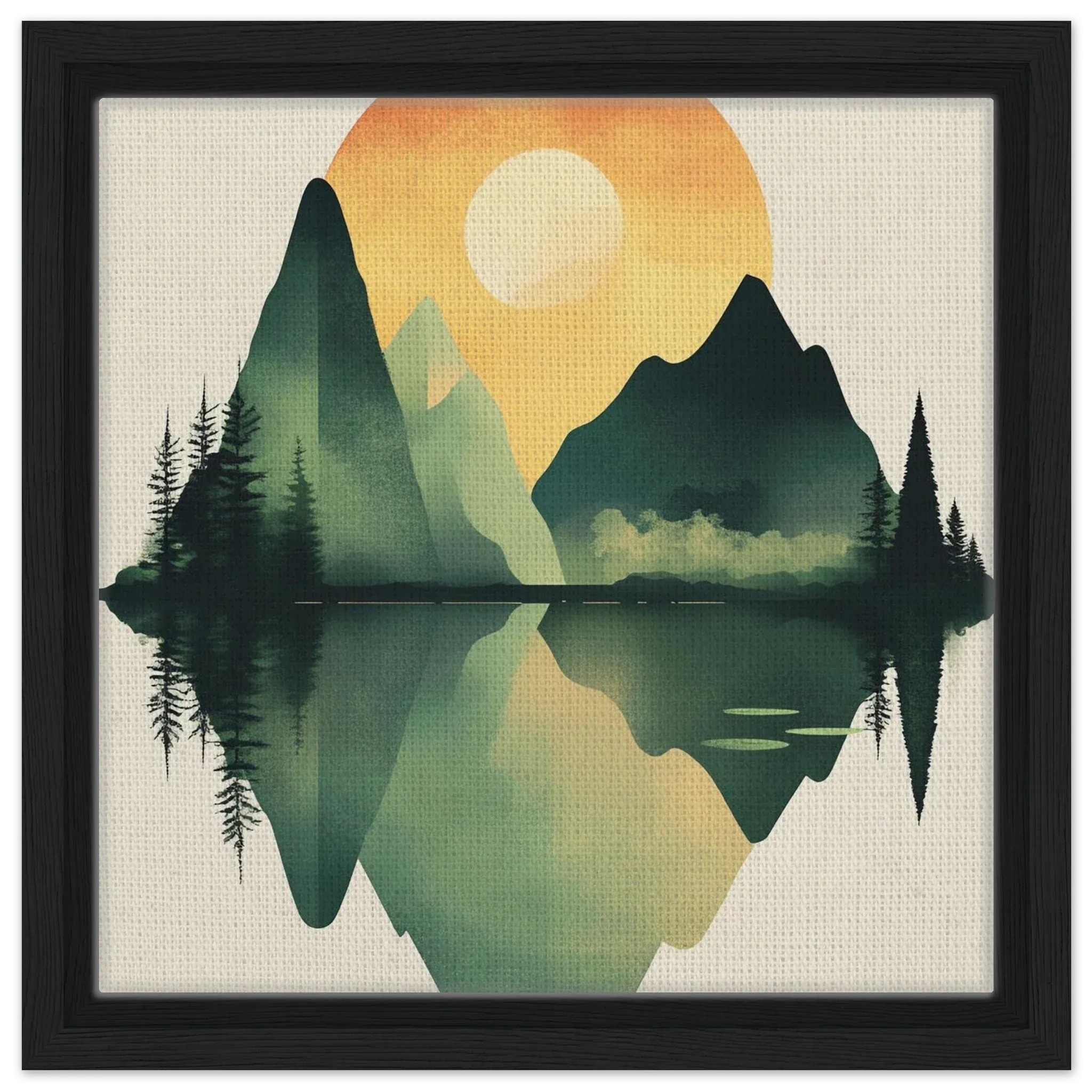 Alivia-Arts GLEICHGEWICHT – Natur im perfekten Spiegel - Gerahmte Leinwand