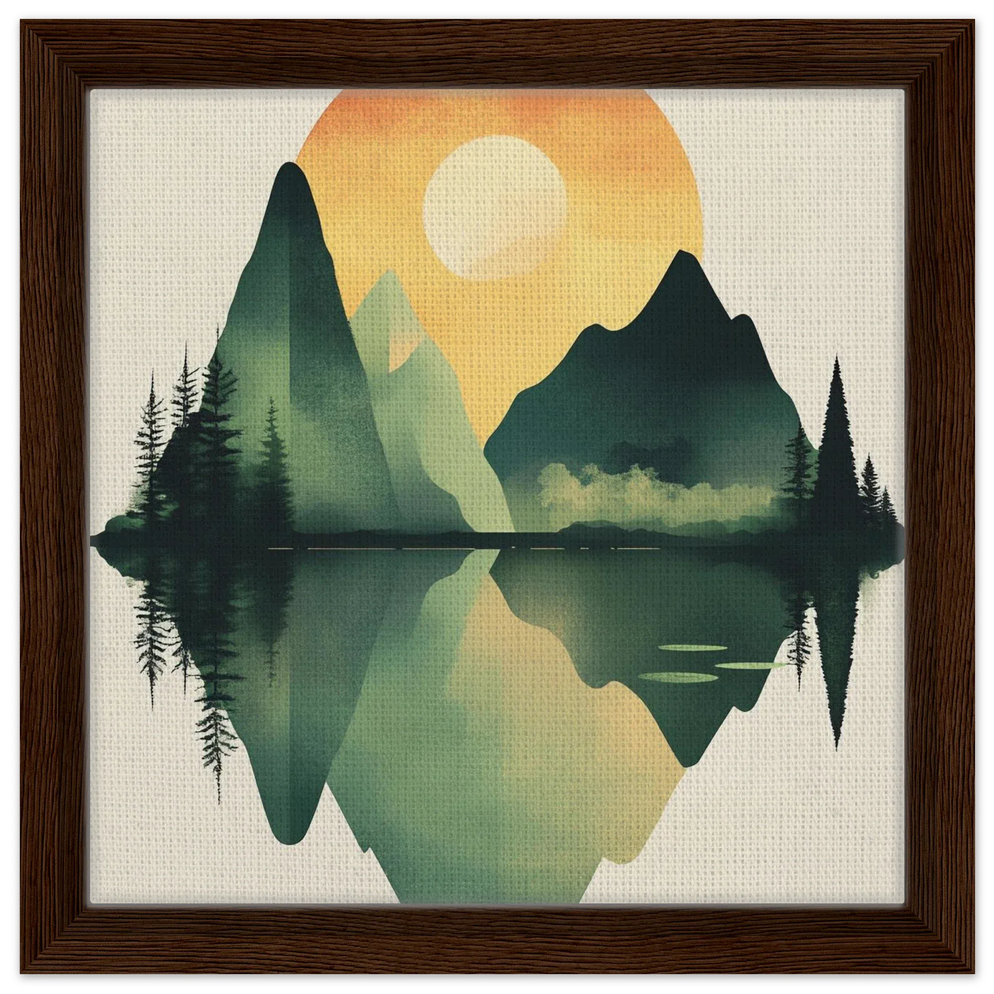 Alivia-Arts GLEICHGEWICHT – Natur im perfekten Spiegel - Gerahmte Leinwand