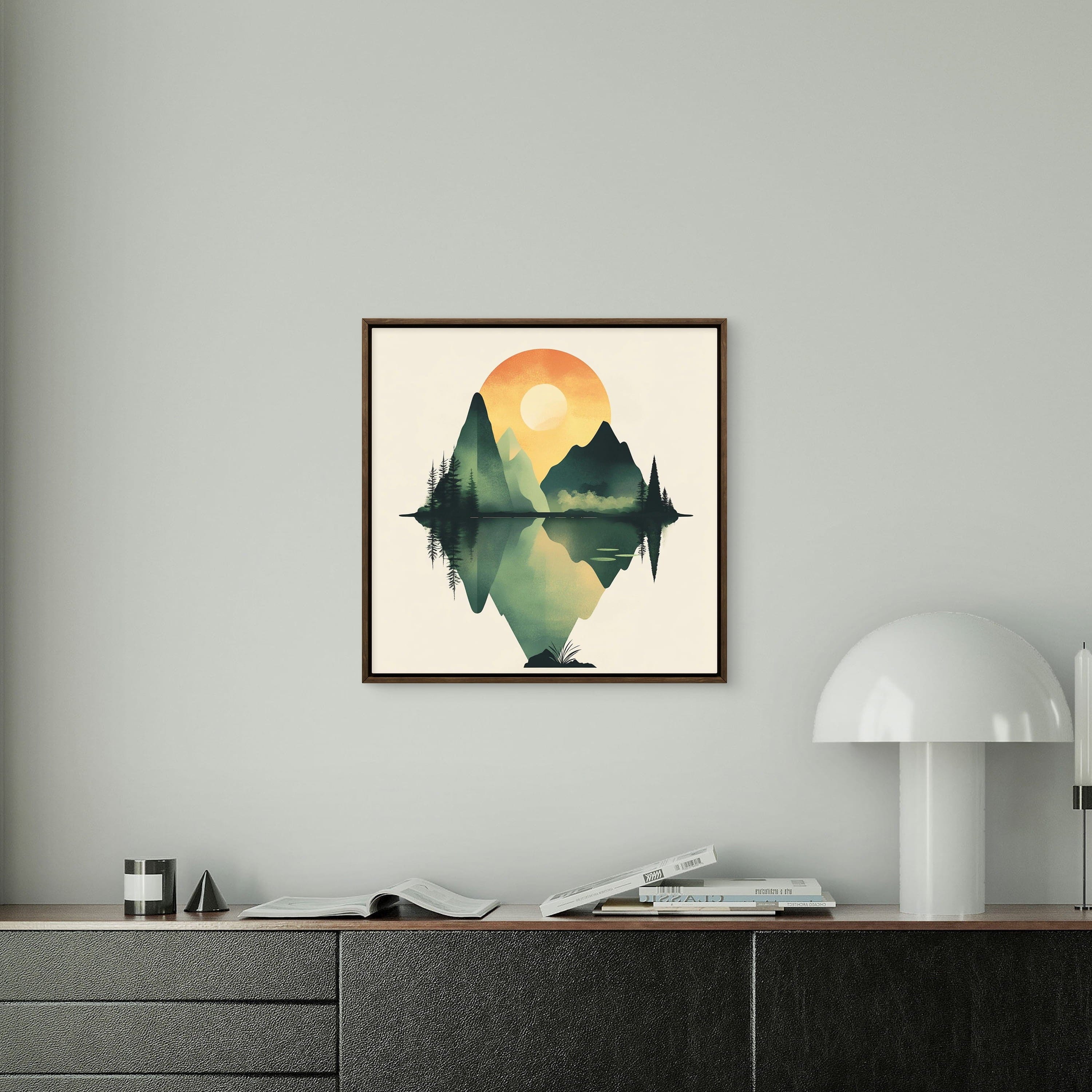 Alivia-Arts GLEICHGEWICHT – Natur im perfekten Spiegel - Gerahmtes Poster