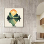 Alivia-Arts GLEICHGEWICHT – Natur im perfekten Spiegel - Gerahmtes Poster