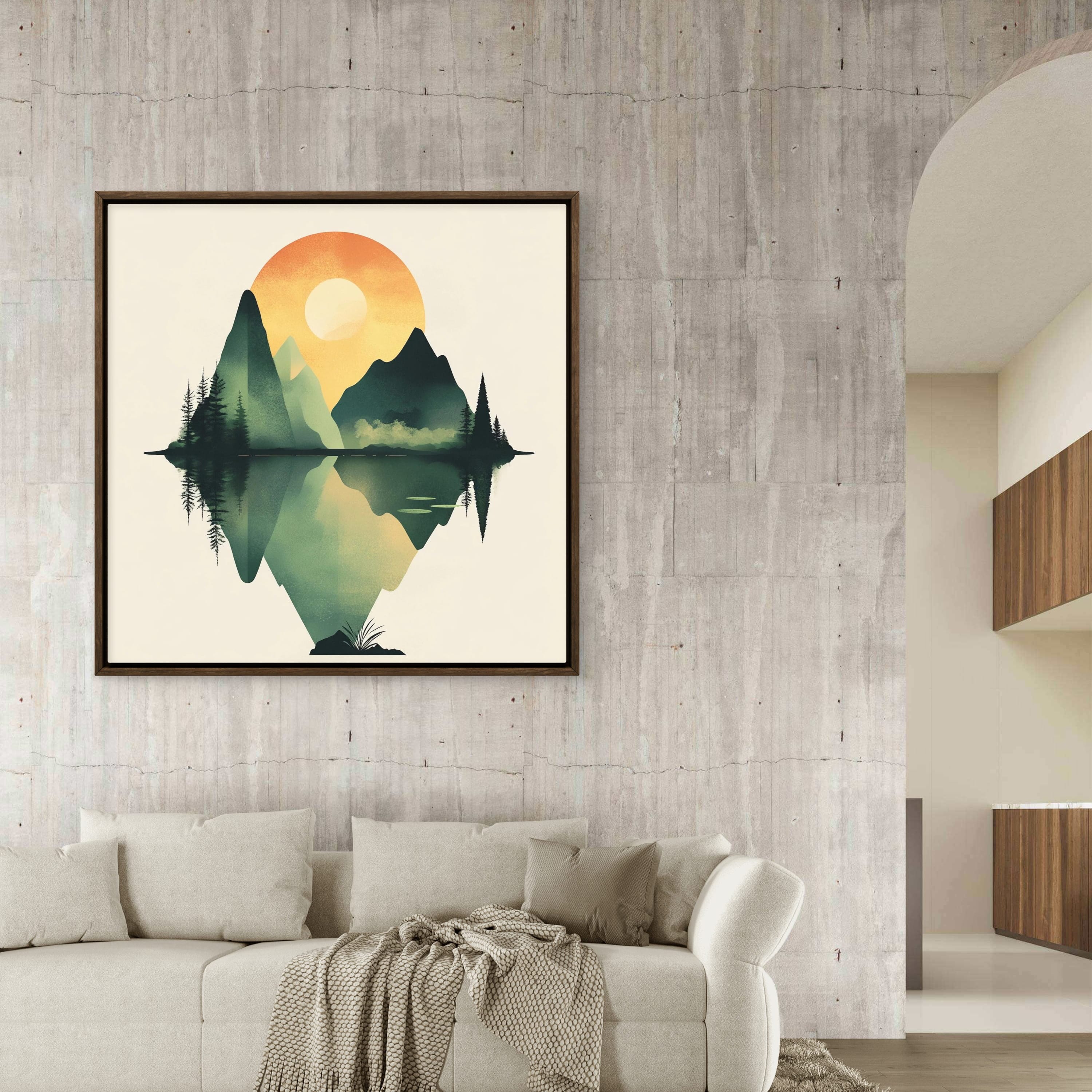 Alivia-Arts GLEICHGEWICHT – Natur im perfekten Spiegel - Gerahmtes Poster