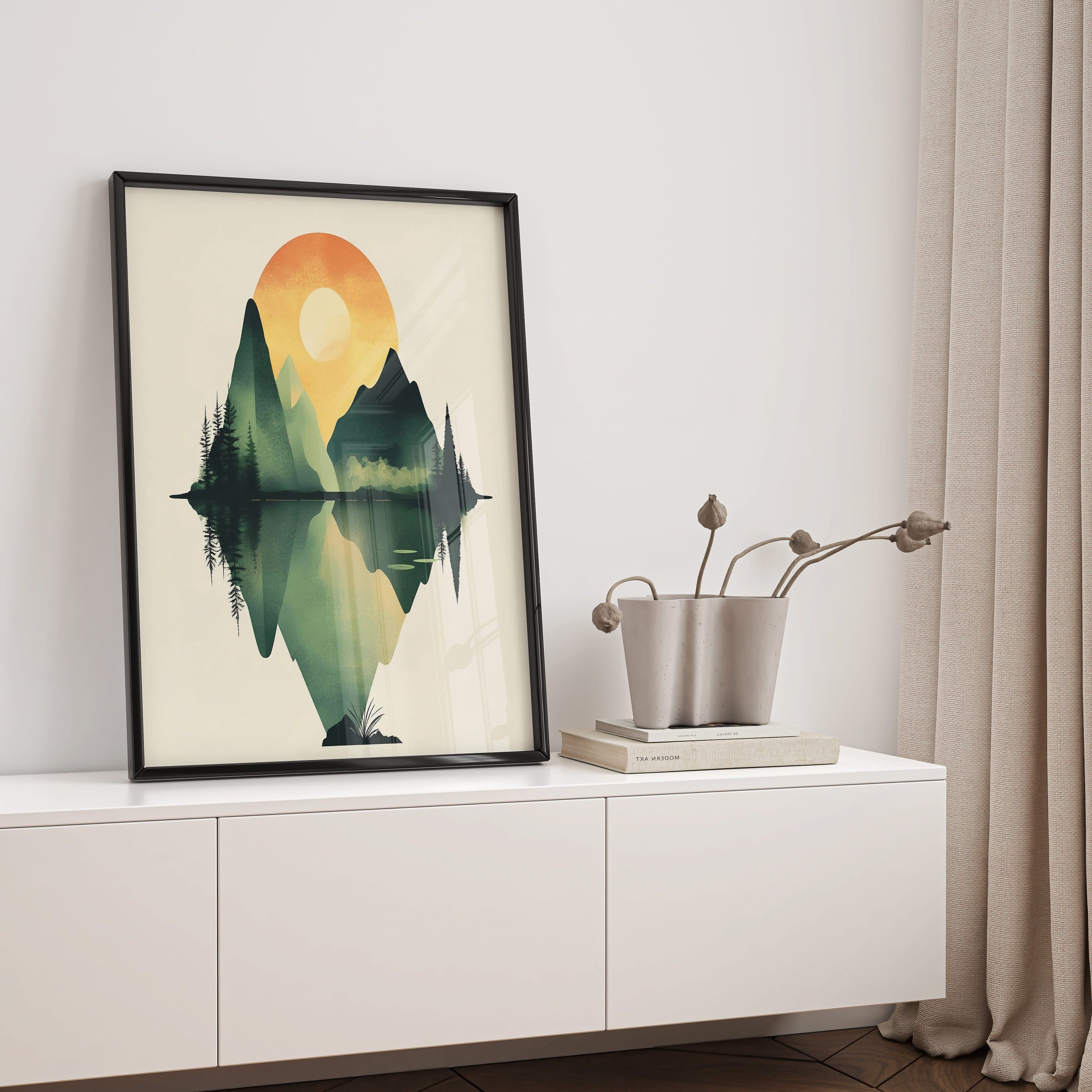 Alivia-Arts GLEICHGEWICHT – Natur im perfekten Spiegel - Gerahmtes Poster