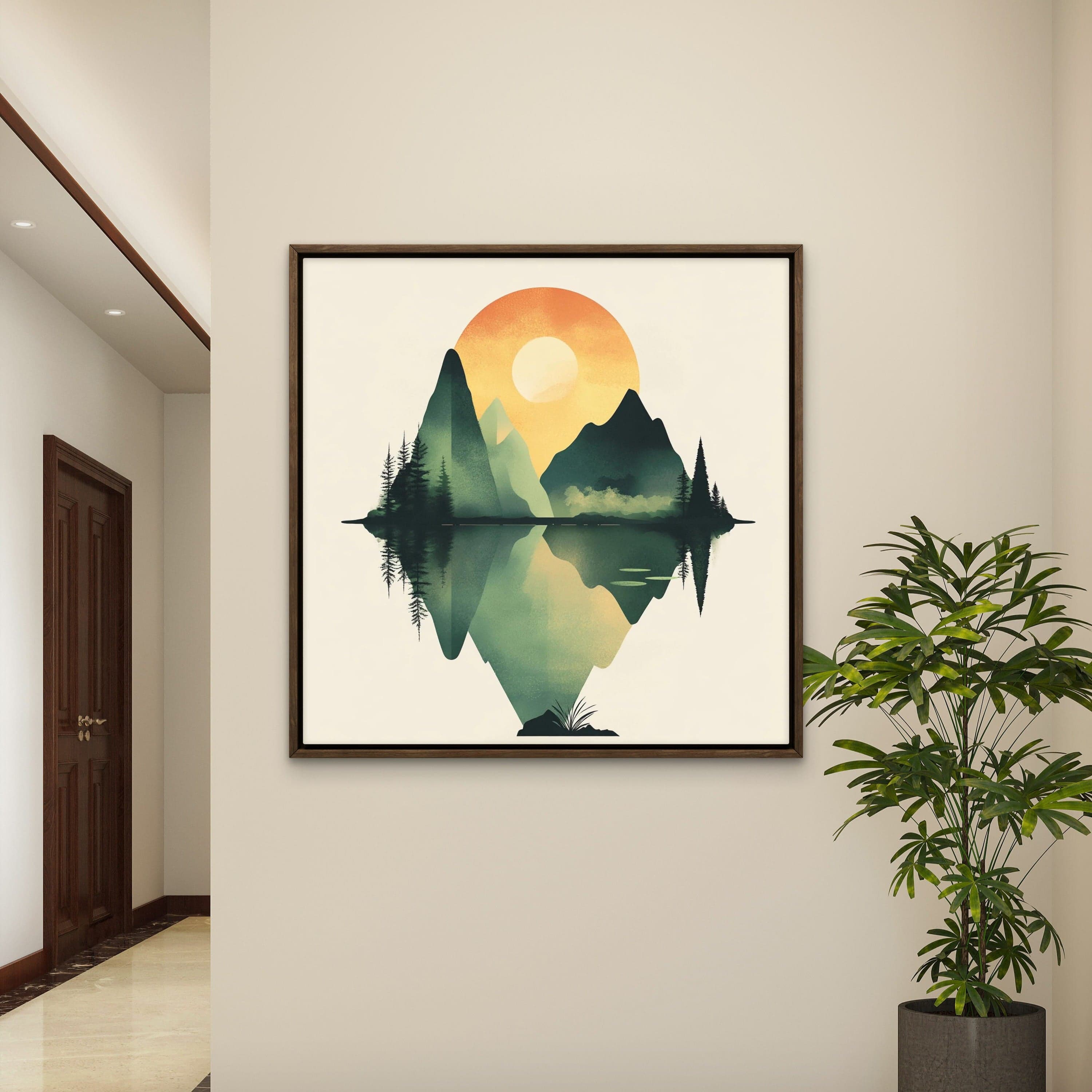 Alivia-Arts GLEICHGEWICHT – Natur im perfekten Spiegel - Gerahmtes Poster