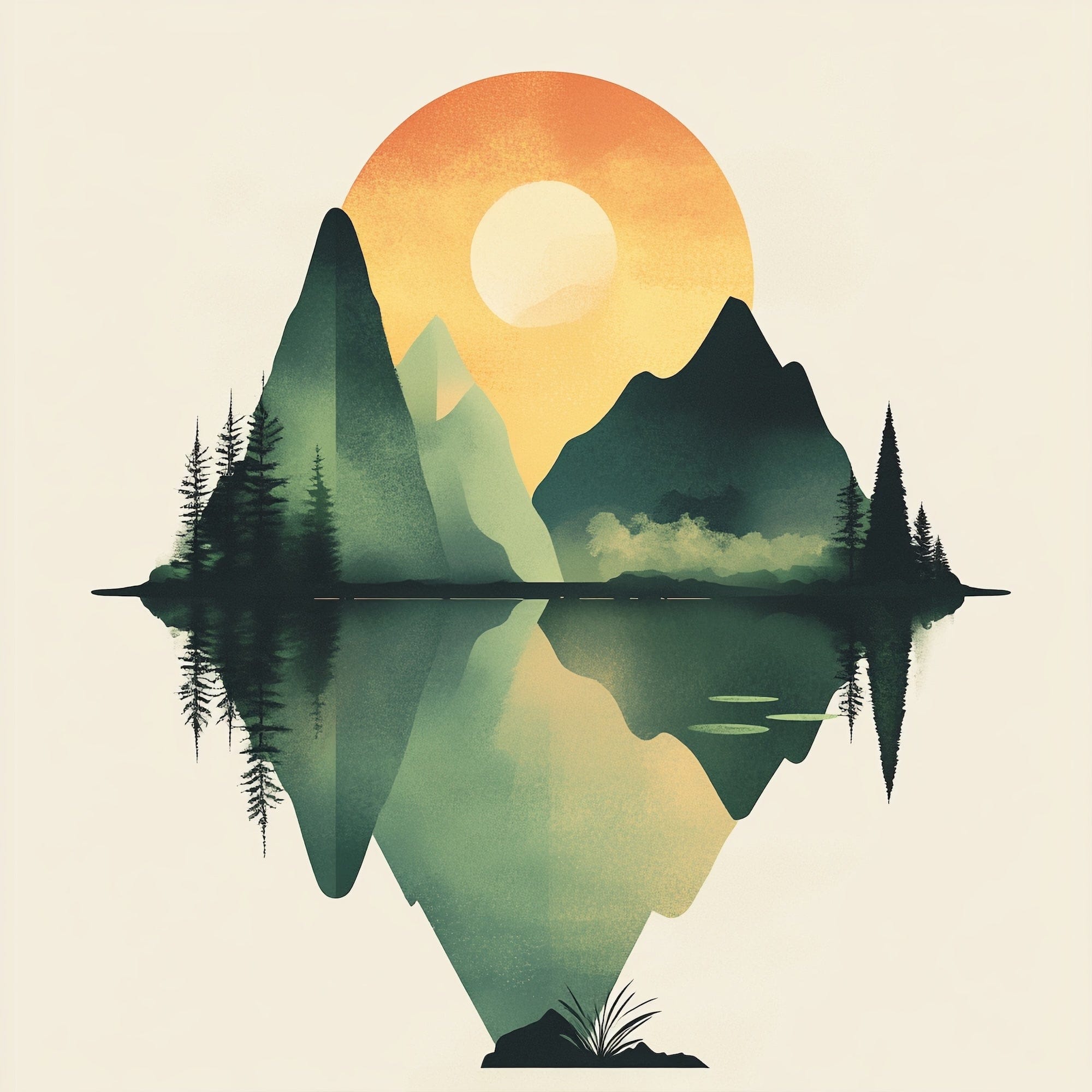 Alivia-Arts GLEICHGEWICHT – Natur im perfekten Spiegel - Poster