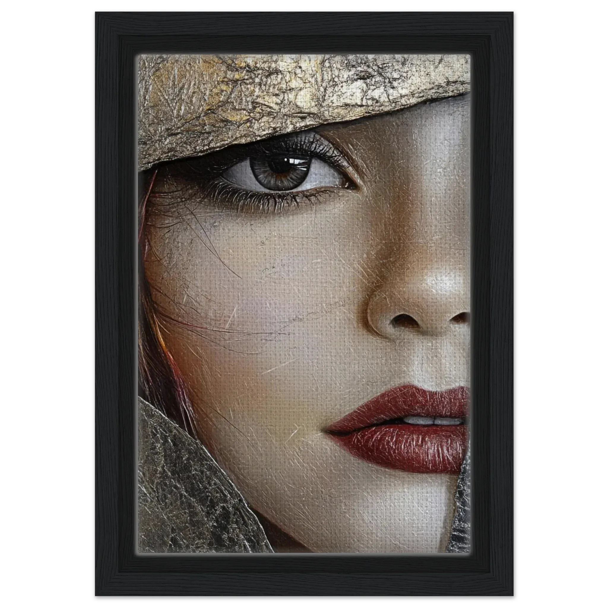 Alivia-Arts GOLDEN GAZE – Blick durch die Zeit - Gerahmte Leinwand