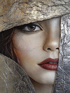 Alivia-Arts GOLDEN GAZE – Blick durch die Zeit - Gerahmtes Poster