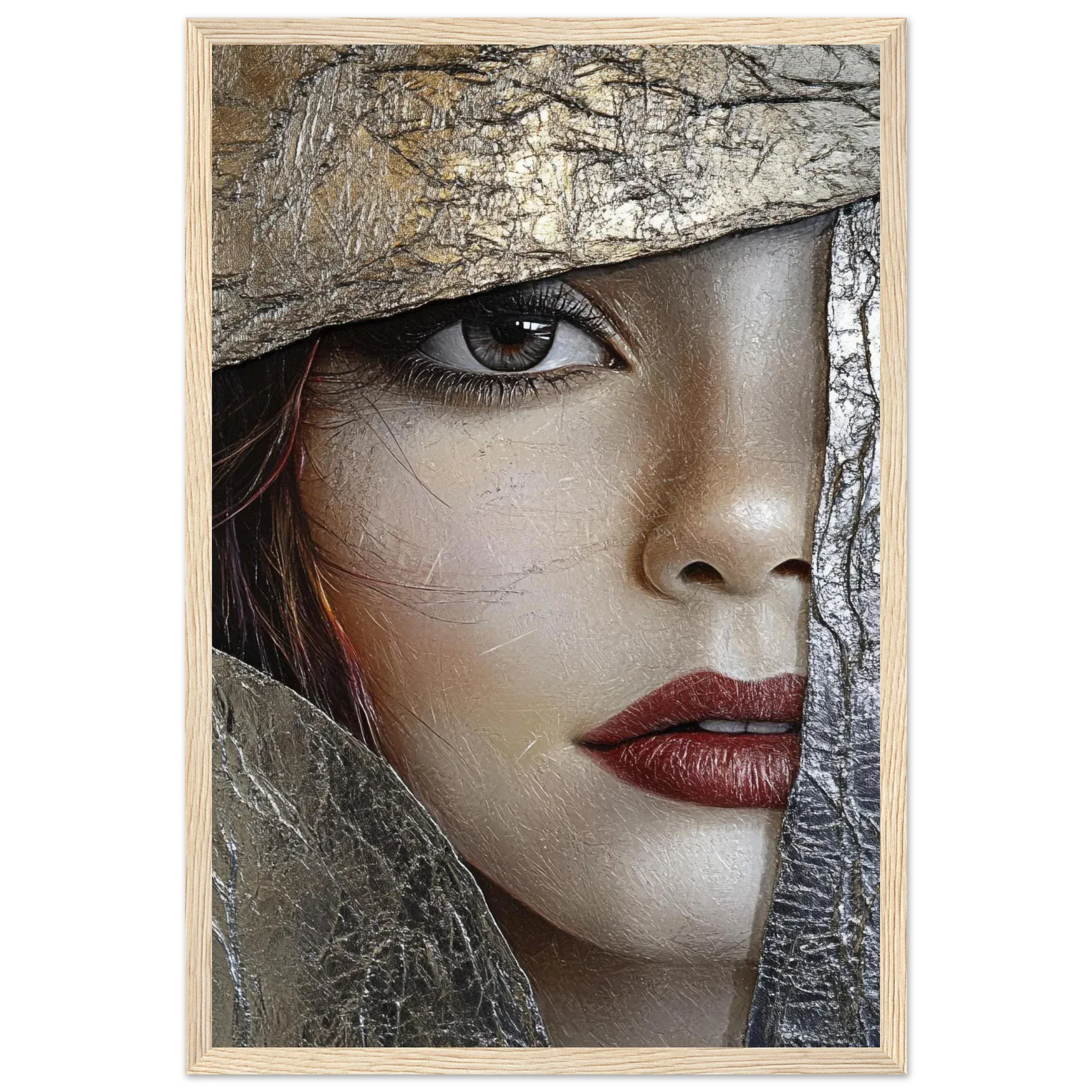 Alivia-Arts GOLDEN GAZE – Blick durch die Zeit - Gerahmtes Poster