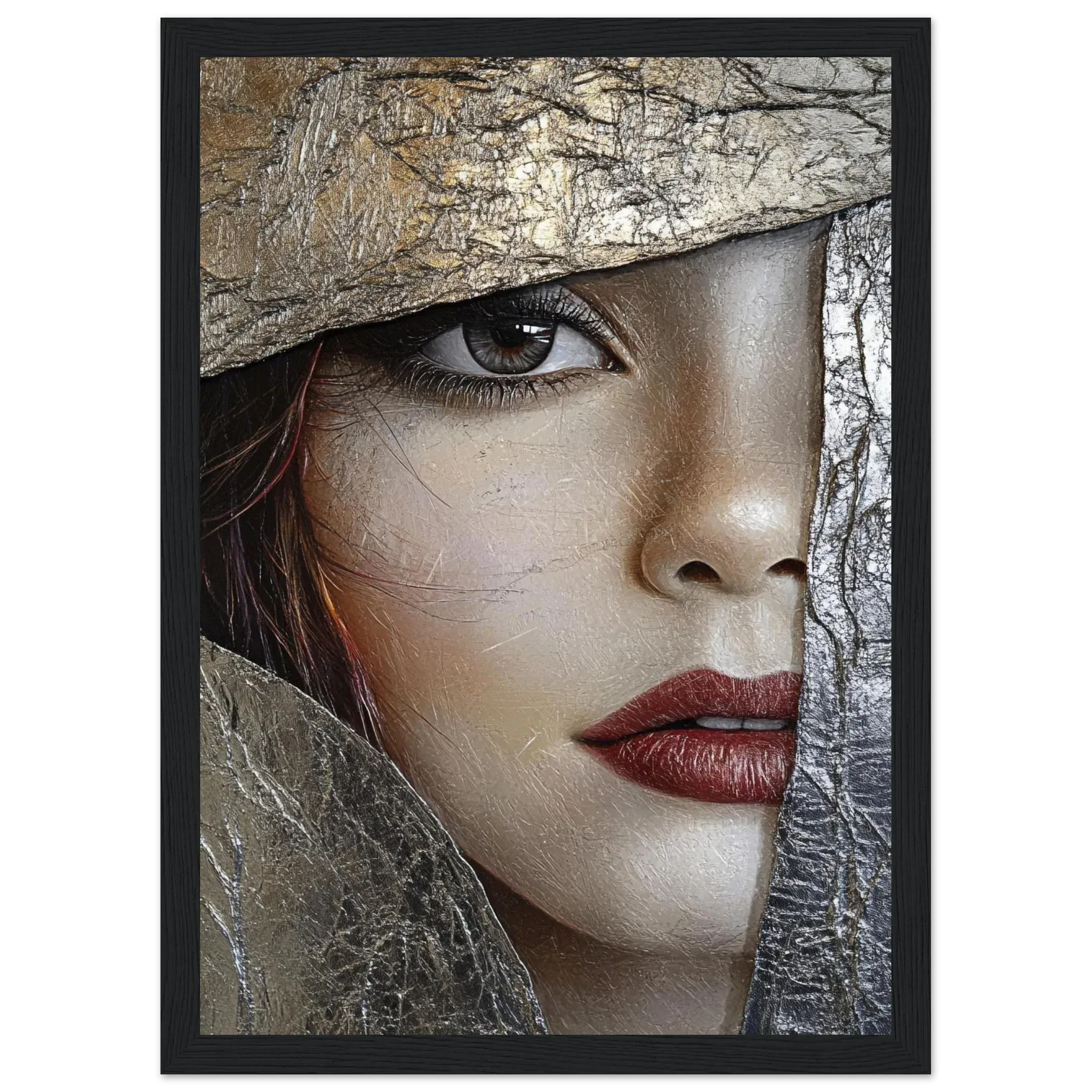 Alivia-Arts GOLDEN GAZE – Blick durch die Zeit - Gerahmtes Poster