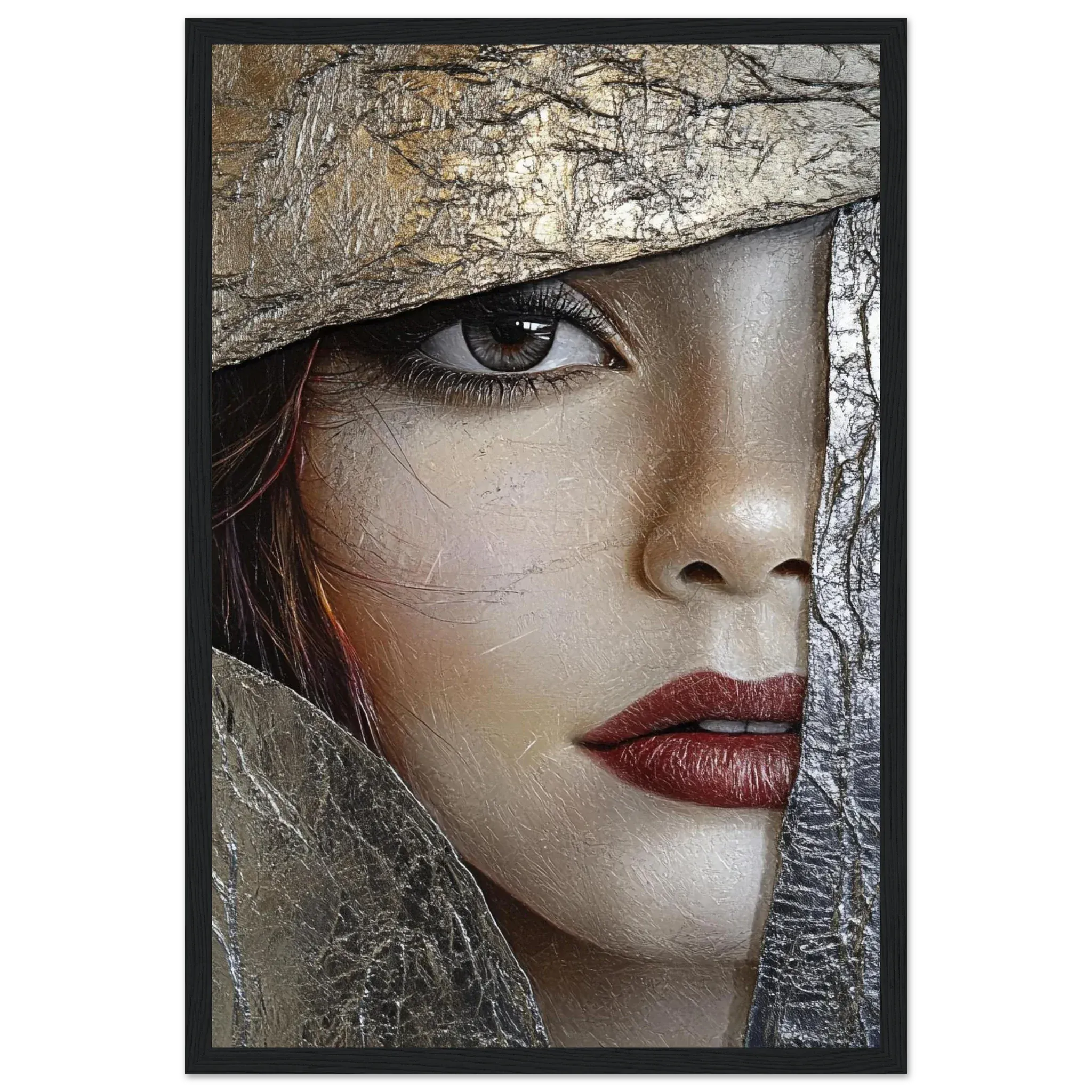 Alivia-Arts GOLDEN GAZE – Blick durch die Zeit - Gerahmtes Poster