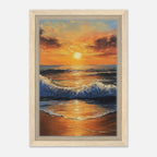 Alivia-Arts GOLDENE RUHE – Sonnenaufgang am Meer - Gerahmte Leinwand