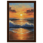 Alivia-Arts GOLDENE RUHE – Sonnenaufgang am Meer - Gerahmte Leinwand