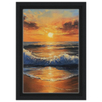 Alivia-Arts GOLDENE RUHE – Sonnenaufgang am Meer - Gerahmte Leinwand