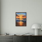 Alivia-Arts GOLDENE RUHE – Sonnenaufgang am Meer - Gerahmtes Poster