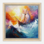 Alivia-Arts IM STURM GEBOREN – Abstrakte Seereise - Gerahmte Leinwand