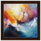 Alivia-Arts IM STURM GEBOREN – Abstrakte Seereise - Gerahmte Leinwand