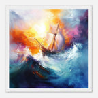 Alivia-Arts IM STURM GEBOREN – Abstrakte Seereise - Gerahmtes Poster