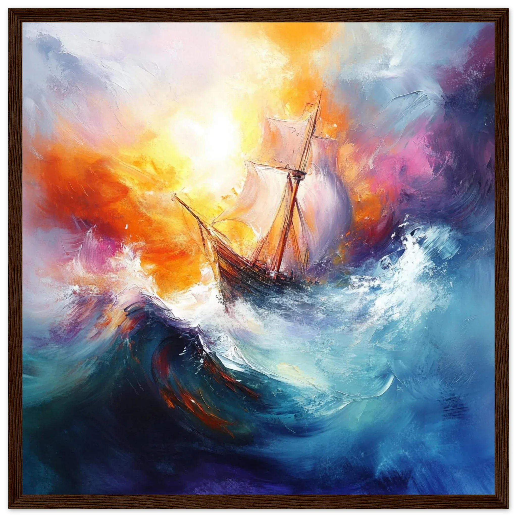 Alivia-Arts IM STURM GEBOREN – Abstrakte Seereise - Gerahmtes Poster