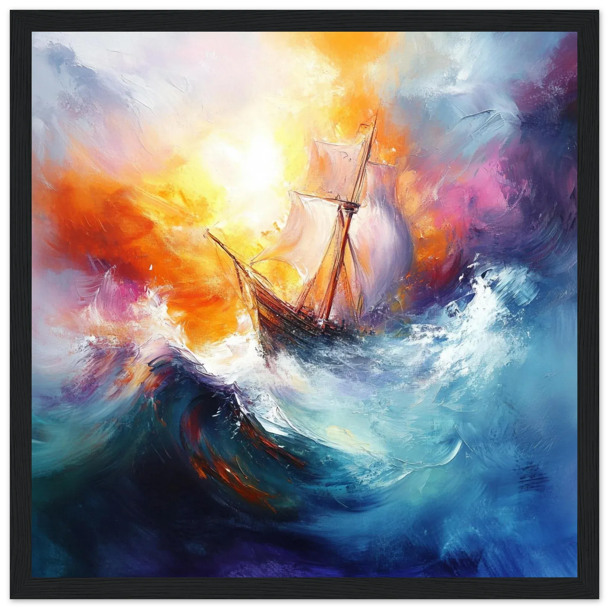 Alivia-Arts IM STURM GEBOREN – Abstrakte Seereise - Gerahmtes Poster