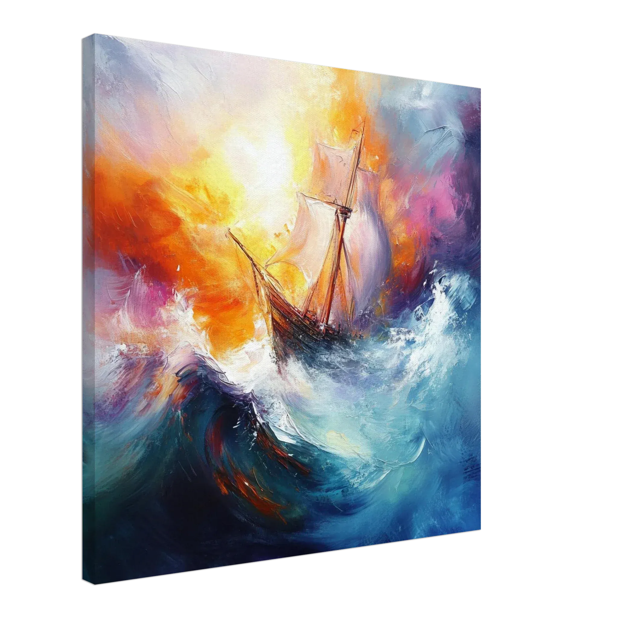 Alivia-Arts IM STURM GEBOREN – Abstrakte Seereise - Leinwand