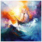 Alivia-Arts IM STURM GEBOREN – Abstrakte Seereise - Poster