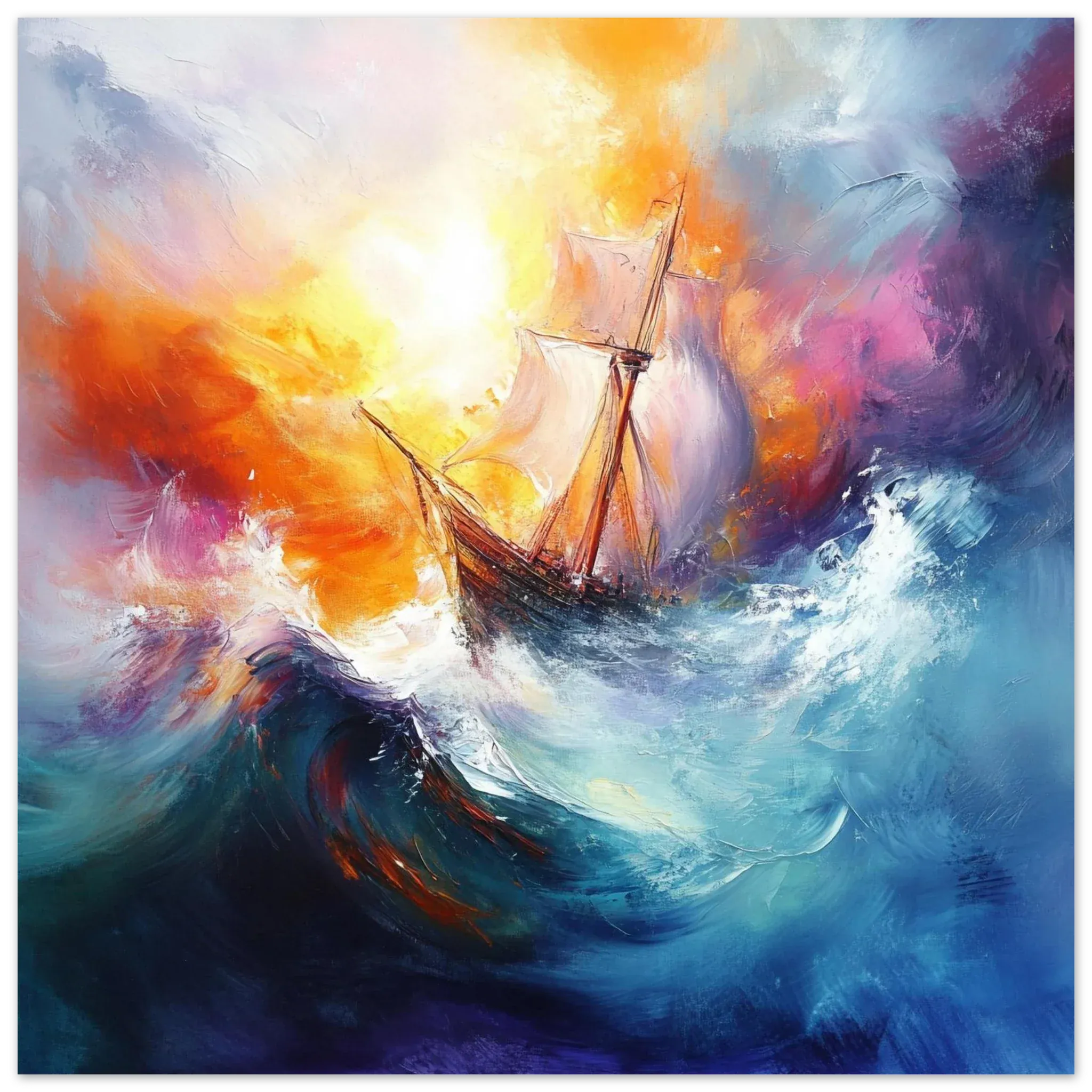 Alivia-Arts IM STURM GEBOREN – Abstrakte Seereise - Poster