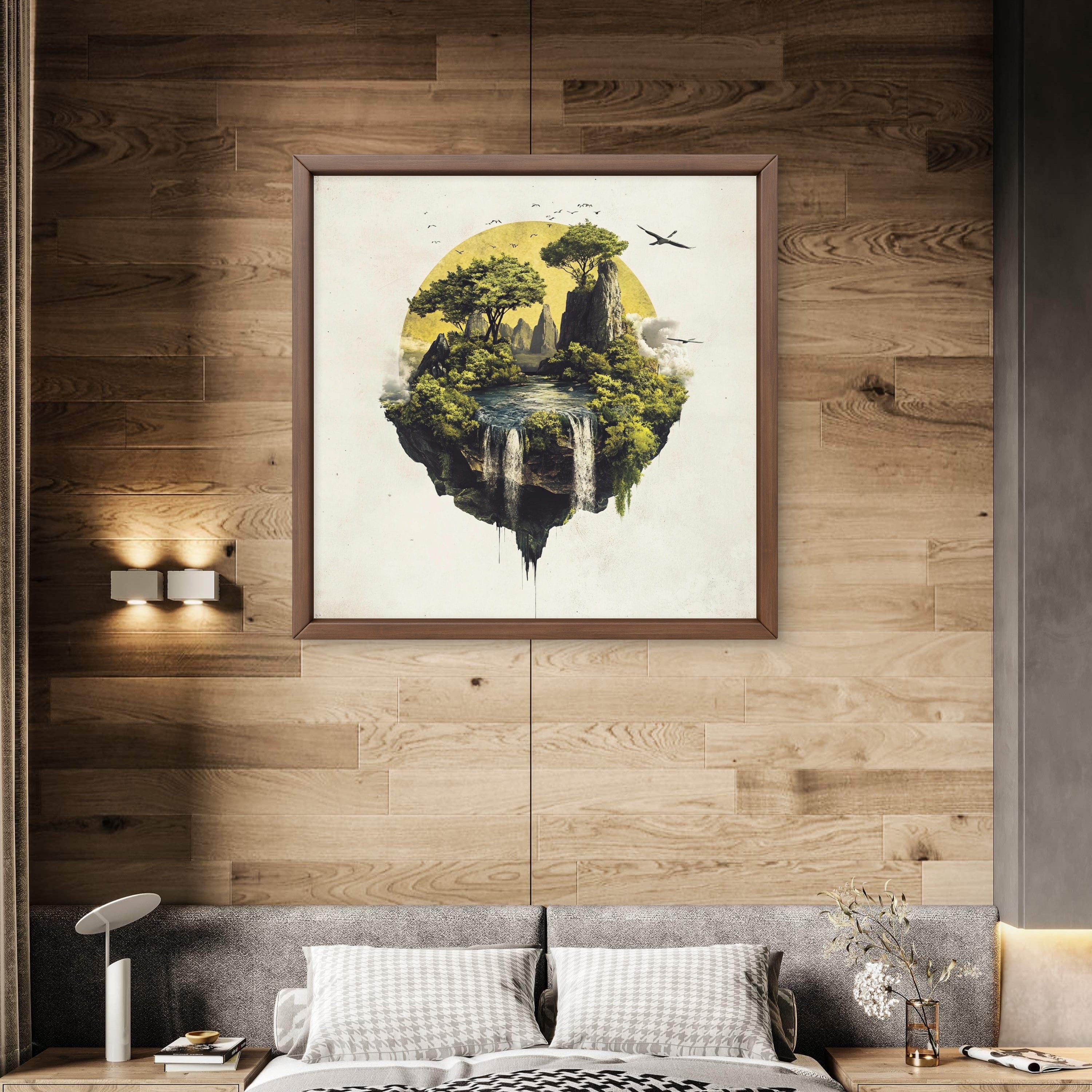 Alivia-Arts ISLE OF STILLNESS – Wo Erde fliegt - Gerahmte Leinwand