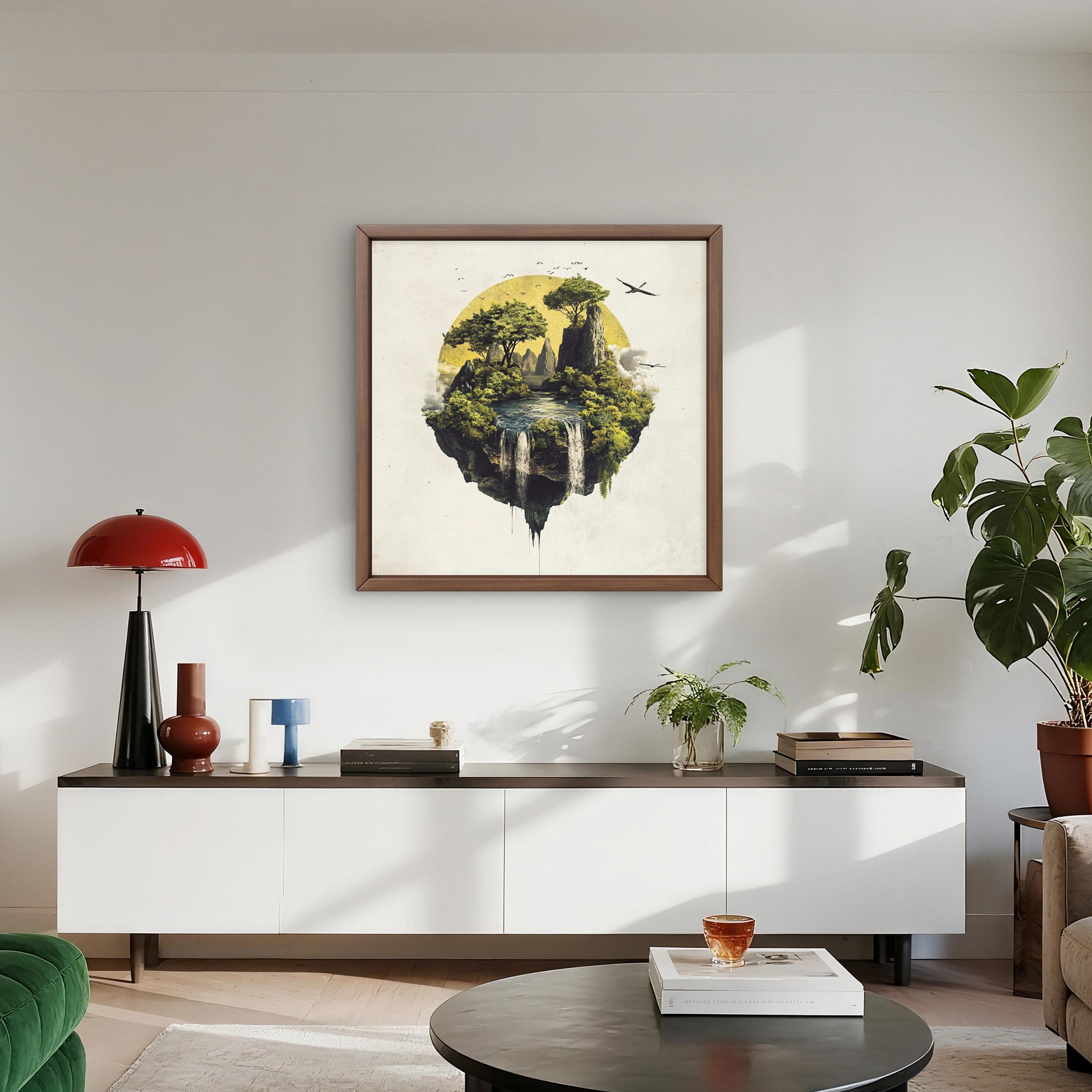 Alivia-Arts ISLE OF STILLNESS – Wo Erde fliegt - Gerahmte Leinwand