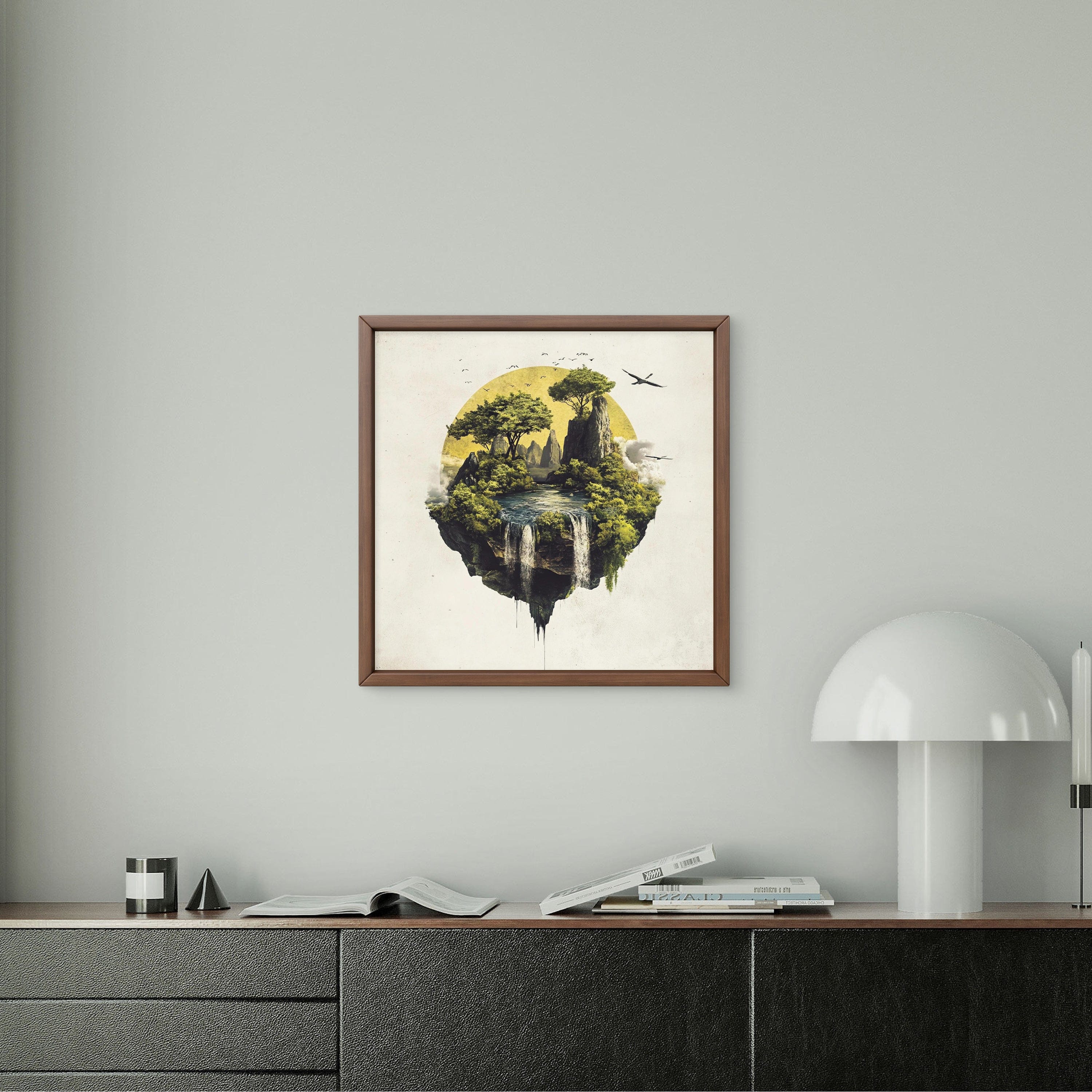 Alivia-Arts ISLE OF STILLNESS – Wo Erde fliegt - Gerahmtes Poster