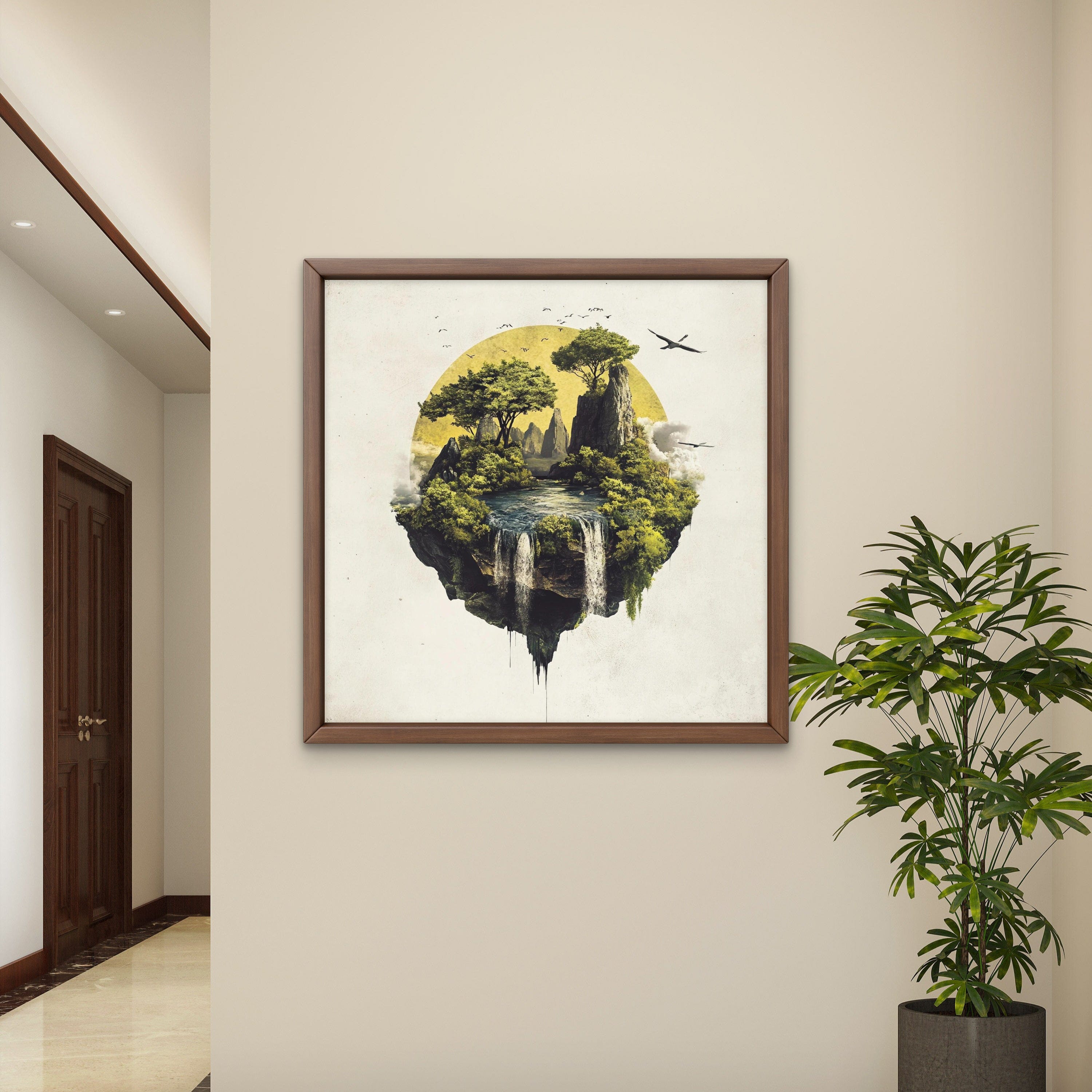 Alivia-Arts ISLE OF STILLNESS – Wo Erde fliegt - Gerahmtes Poster