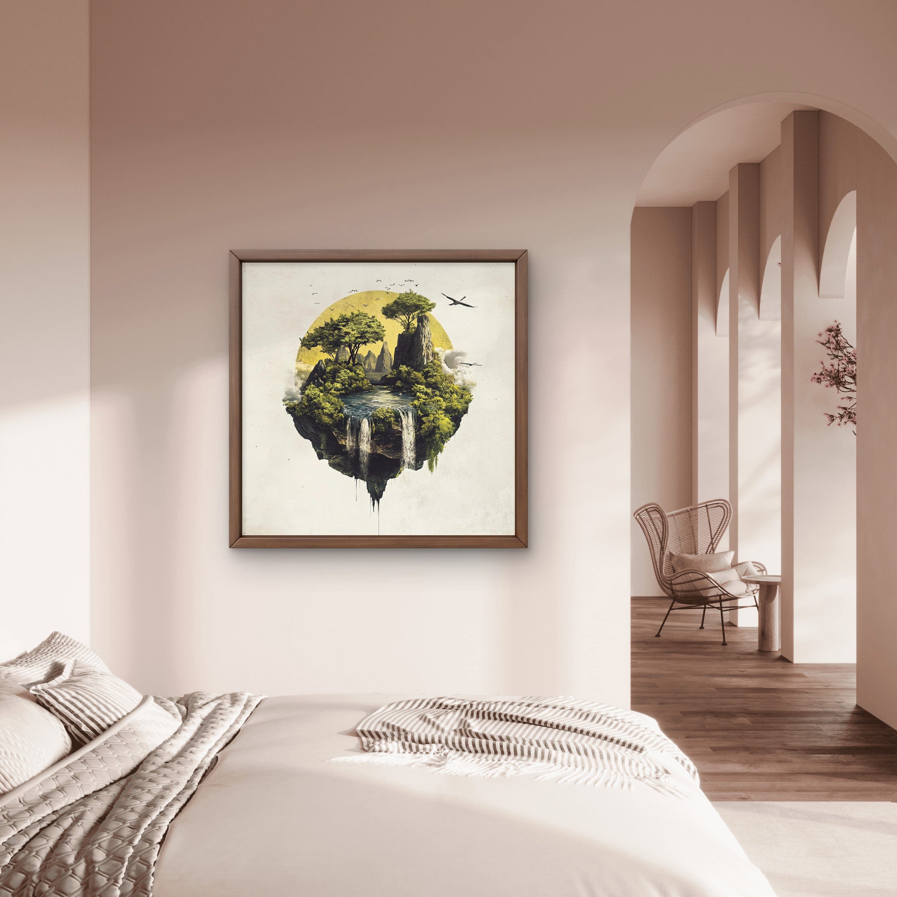 Alivia-Arts ISLE OF STILLNESS – Wo Erde fliegt - Gerahmtes Poster