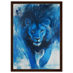 Alivia-Arts KÖNIG IN BLAU – Ausdrucksstarke Löwenkraft - Gerahmte Leinwand