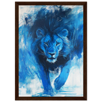 Alivia-Arts KÖNIG IN BLAU – Ausdrucksstarke Löwenkraft - Gerahmtes Poster