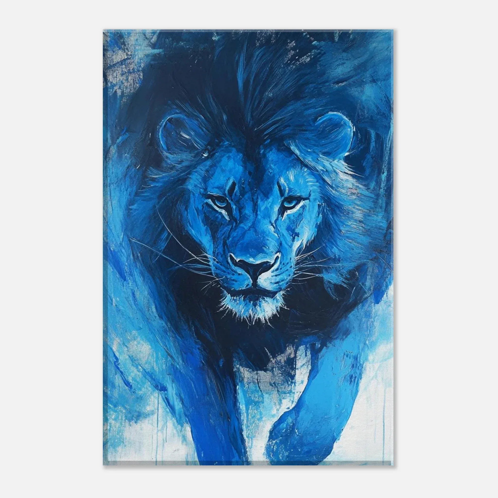 Alivia-Arts KÖNIG IN BLAU – Ausdrucksstarke Löwenkraft - Leinwand
