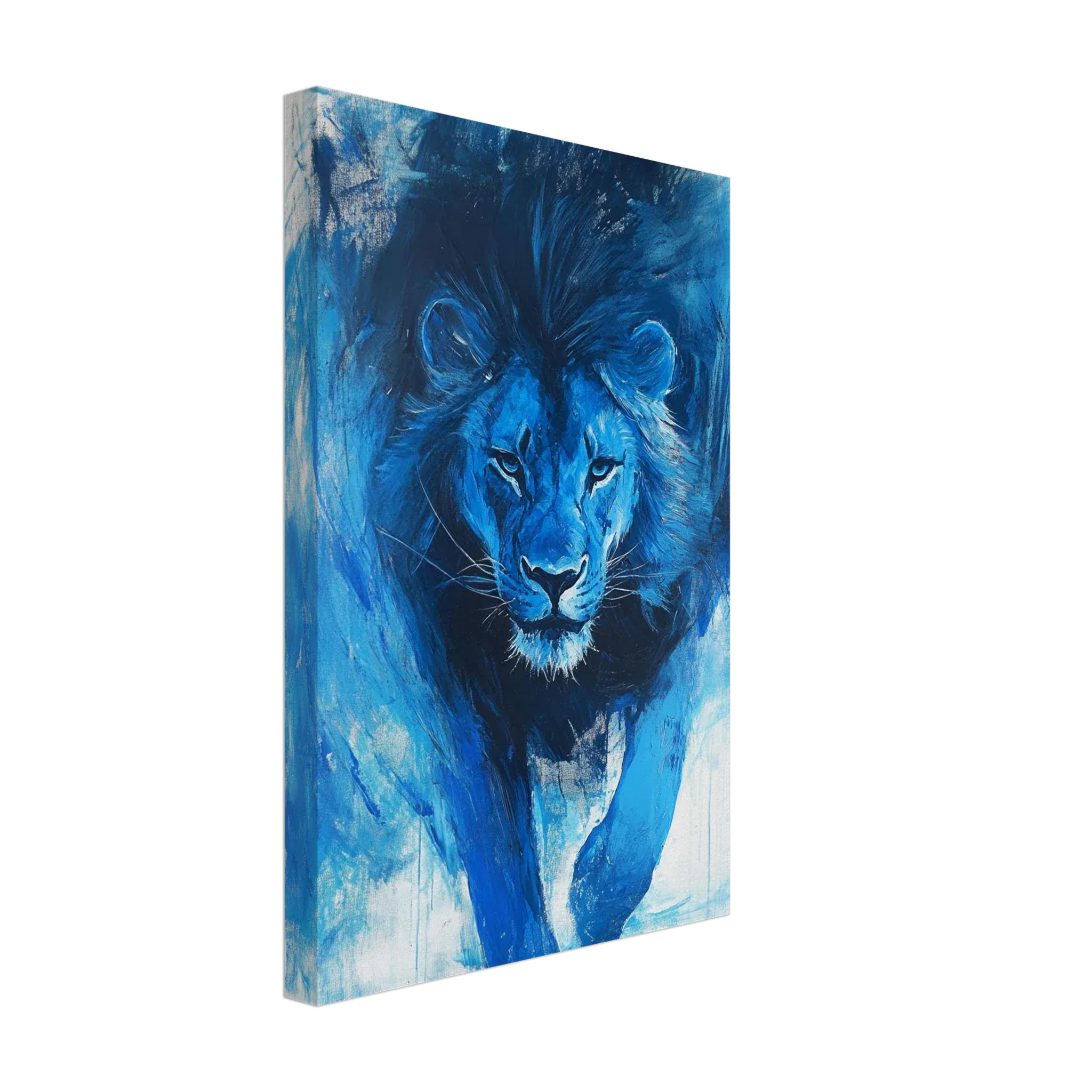 Alivia-Arts KÖNIG IN BLAU – Ausdrucksstarke Löwenkraft - Leinwand