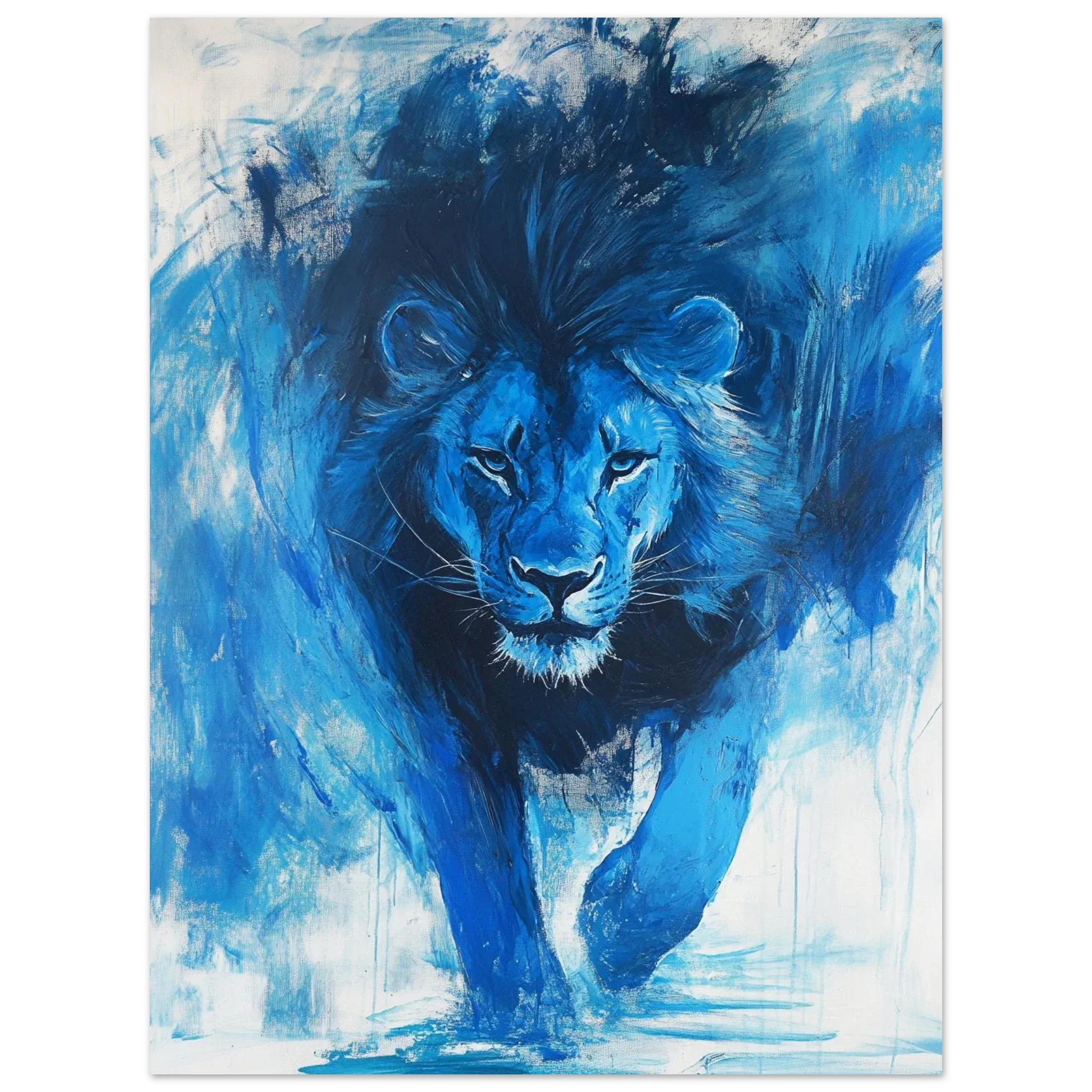 Alivia-Arts KÖNIG IN BLAU – Ausdrucksstarke Löwenkraft - Poster