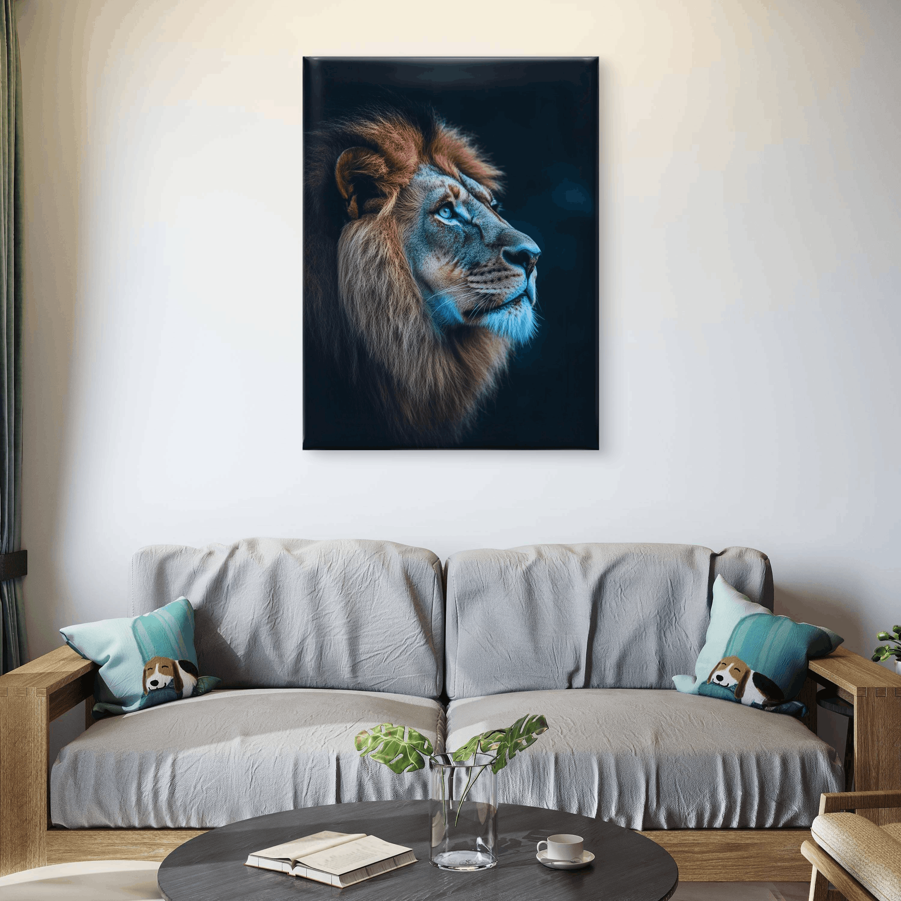 Alivia-Arts MAJESTÄT DES LICHTS – Der Blick eines Löwen - Leinwand