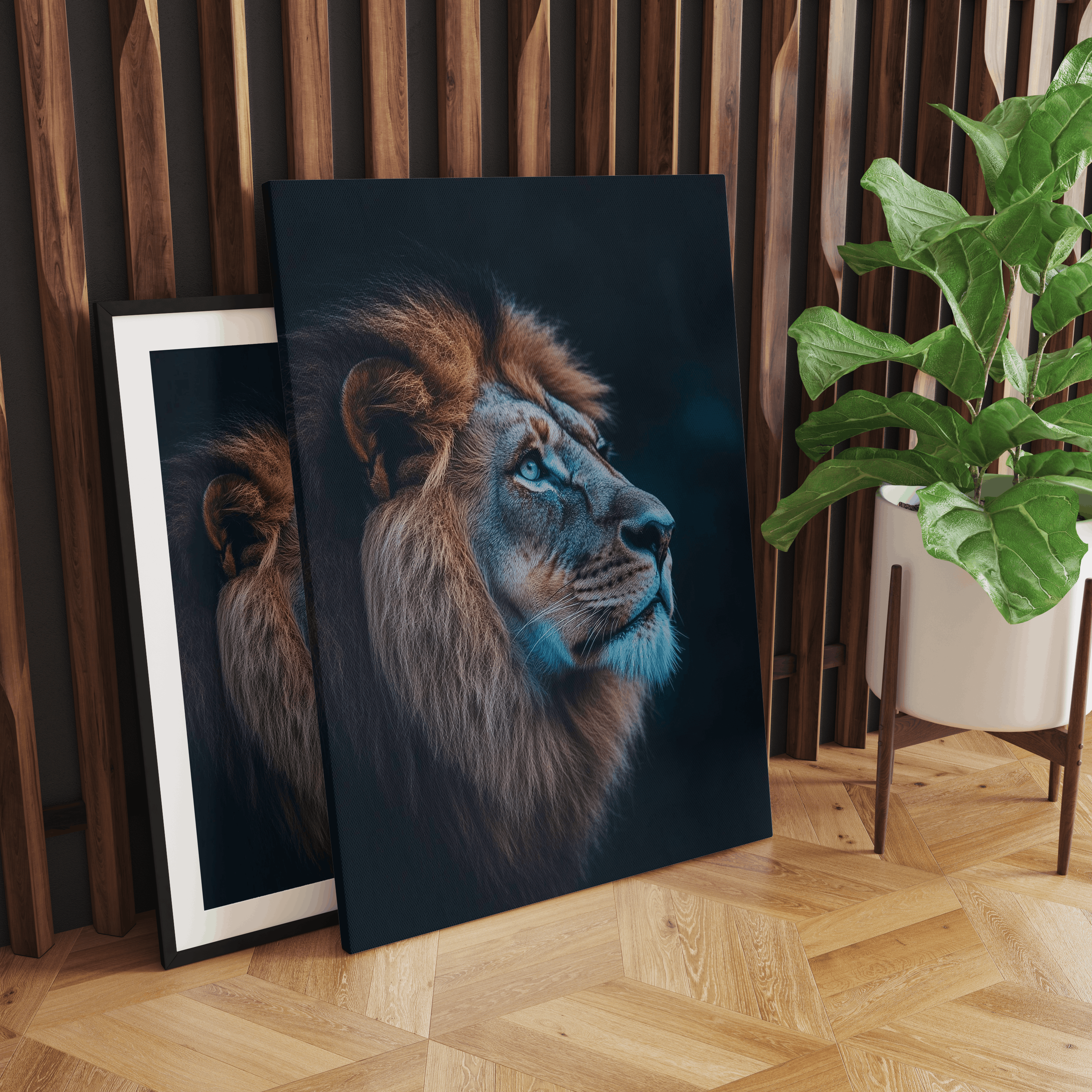 Alivia-Arts MAJESTÄT DES LICHTS – Der Blick eines Löwen - Leinwand